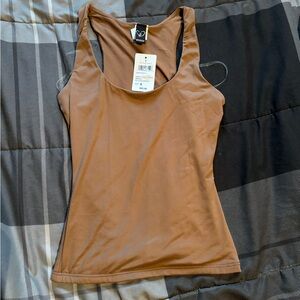 brown razor back tank top